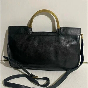 Suarez vintage black leather satchel handbag